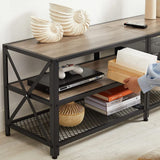 Home 70-in 3-Tier Industrial Greige/Black TV Stand Y7W5 - product image 7
