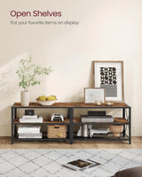Home 70-in 3-Tier Industrial Rustic Brown TV Stand P1L6 - product image 3