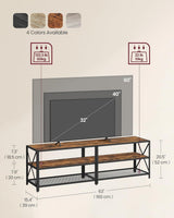 Home 70-in 3-Tier Industrial Rustic Brown TV Stand P1L6 - product image 4