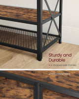 Home 70-in 3-Tier Industrial Rustic Brown TV Stand P2T6 - product image 5