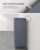 Home Dove Grey Floor Cabinet with 2 Adjustable Shelves H7S7 - product image 6