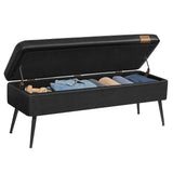 Home Mid-Century Ink Black Ottoman Storage Bench Y1P6 - product image 3