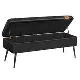 Home Mid-Century Ink Black Ottoman Storage Bench Y1P6 - product image 4