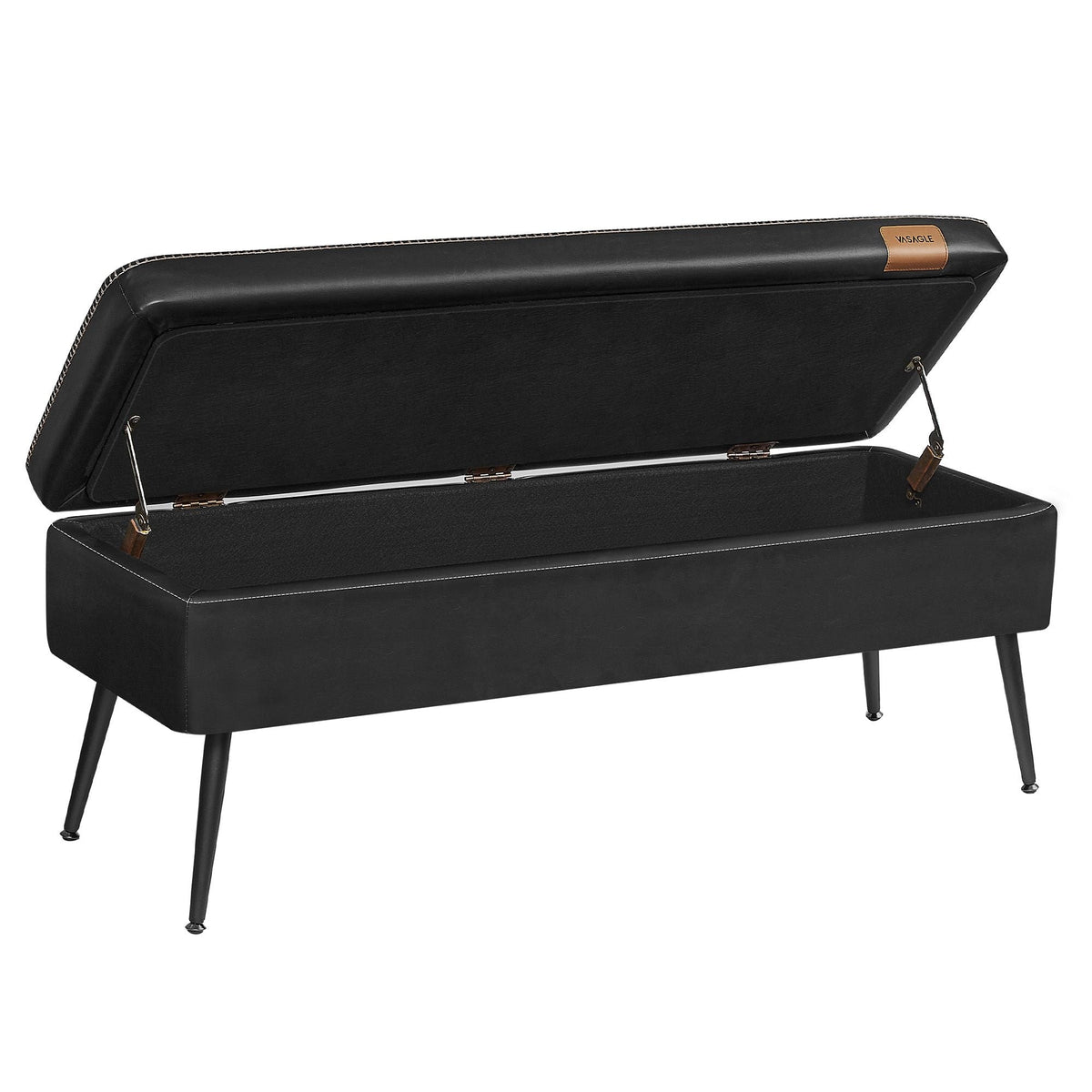 Home Mid-Century Ink Black Ottoman Storage Bench Y1P6 - product image 4