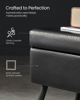 Home Mid-Century Ink Black Ottoman Storage Bench Y1P6 - product image 6