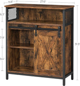 Home Rustic Brown Cabinet with Sliding Door H4M7 - product image 3