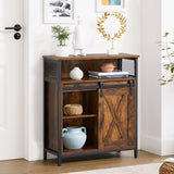 Home Rustic Brown Cabinet with Sliding Door H4M7 - product image 6