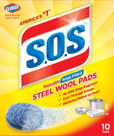 All-Purpose No-Scratch Steel Wool Soap Pads / Scrub Sponges, 10-pk N7N8 - product image 1