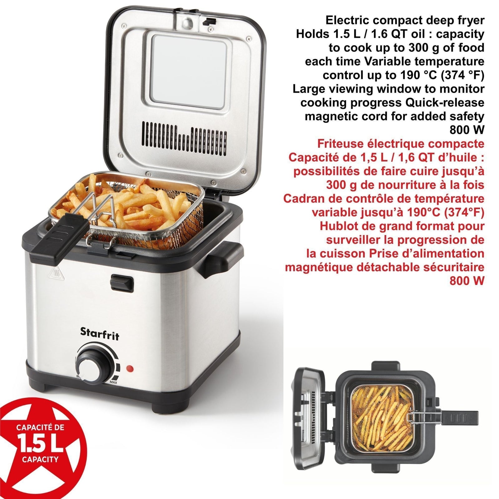 Deep Fryer with Variable Temperature Control, 1.5-L H2I8 - product image 4
