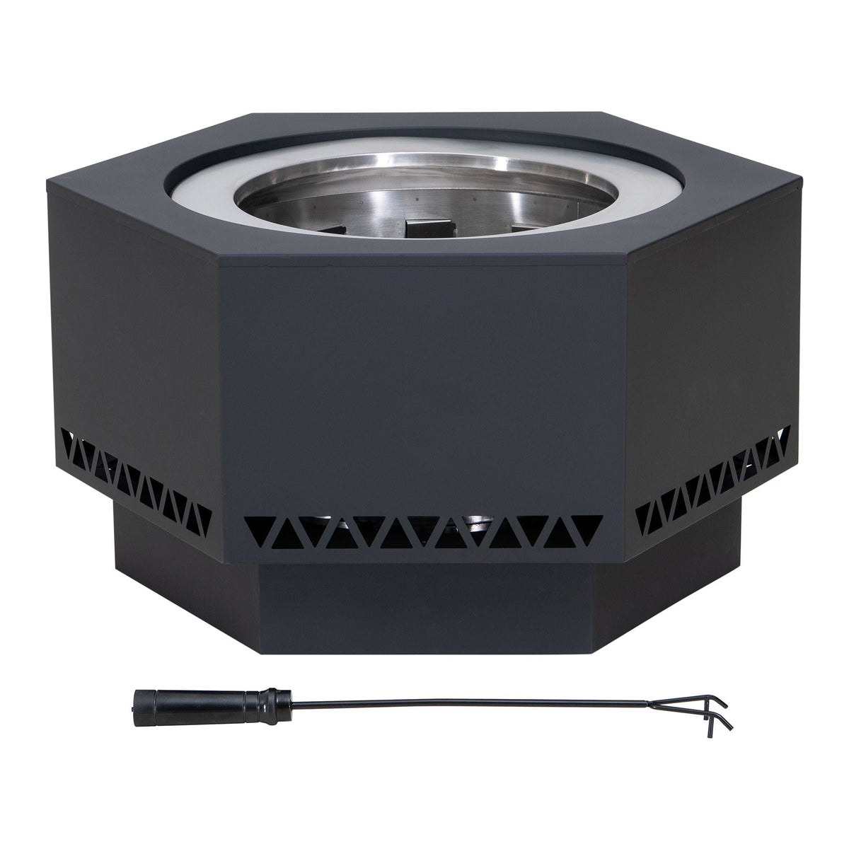 Hexagonal Low Smoke Stainless Steel Fire Pit, 26-in R0F9 - product image 1