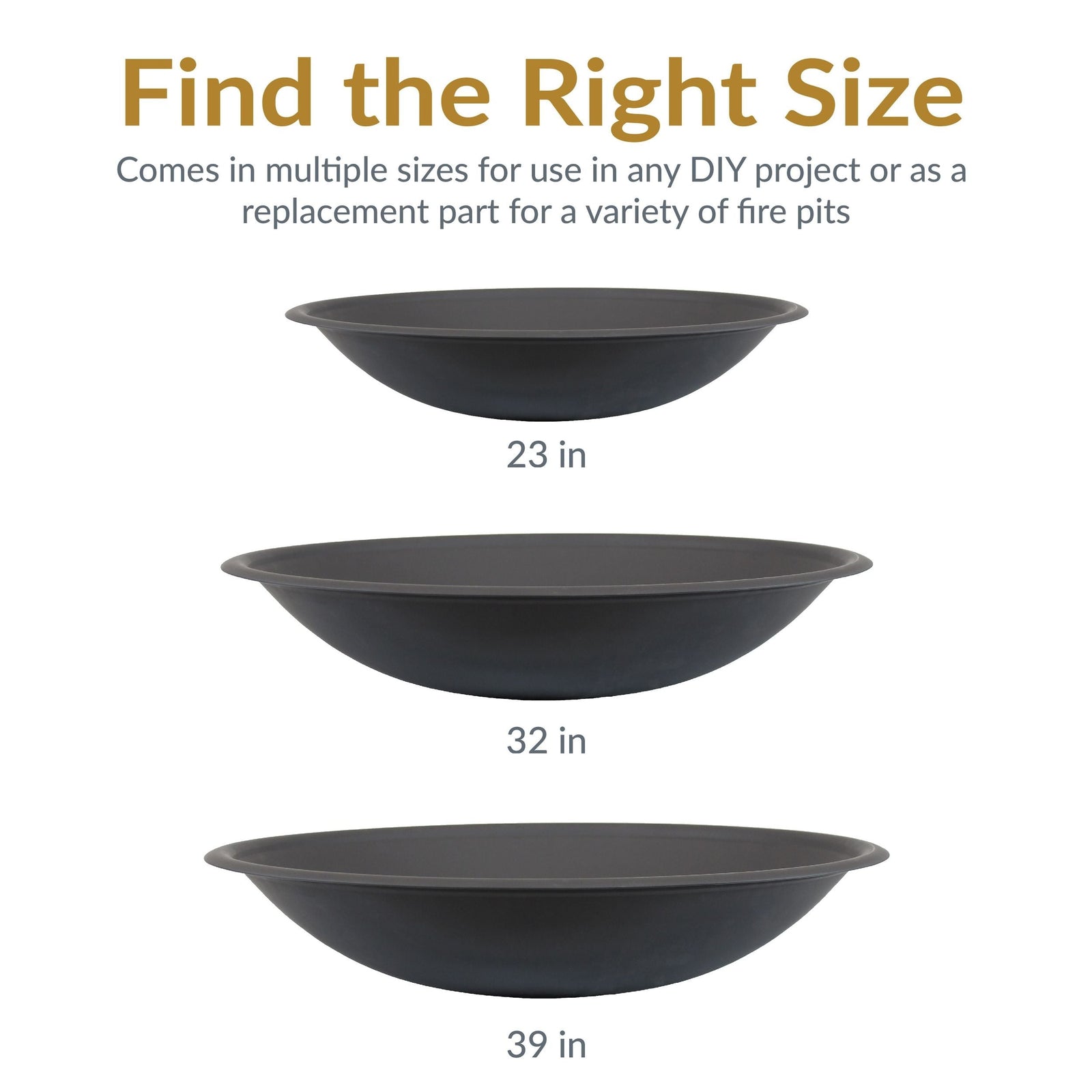 Decor Replacement Fire Pit Bowl, Black, 32-in Y3K6 - product image 6