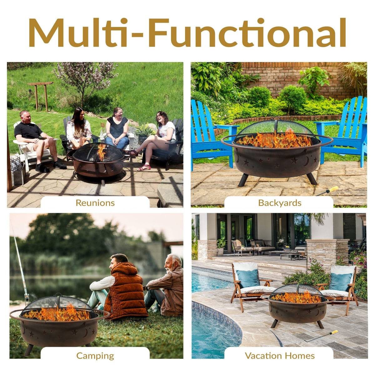 Décor Steel Cosmic Fire Pit, Extra-Large, 42-in Y4X7 - product image 4