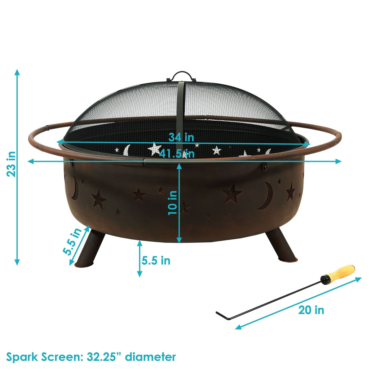 Décor Steel Cosmic Fire Pit, Extra-Large, 42-in Y4X7 - product image 5