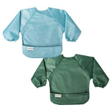 Twinkle Mess-Proof Apron Bibs, Slate/Olive, 2-pk C3W2 - product image 1
