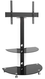 LCD84113BLK Superior TV Cart with Glossy Glass Base and Shelf, 32-in to 55-in L3E8 - product image 1