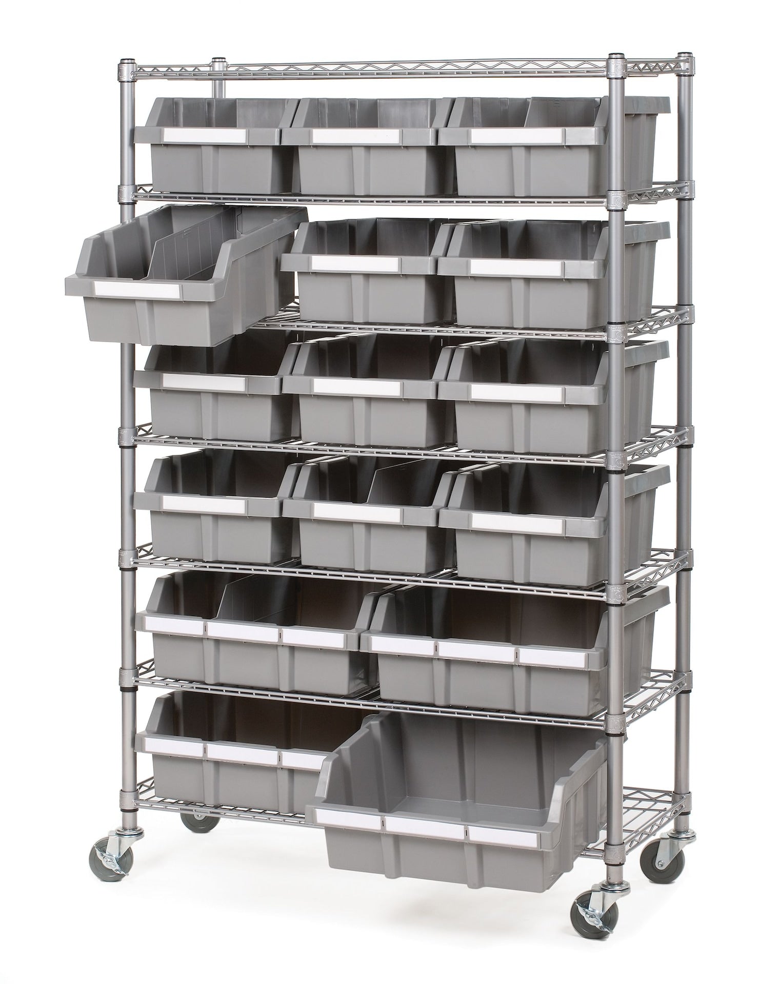 Classics 7-Tier NSF 16-Bin Rack Shelving, 36-in x 14-in x 56-in O6P9 - product image 1