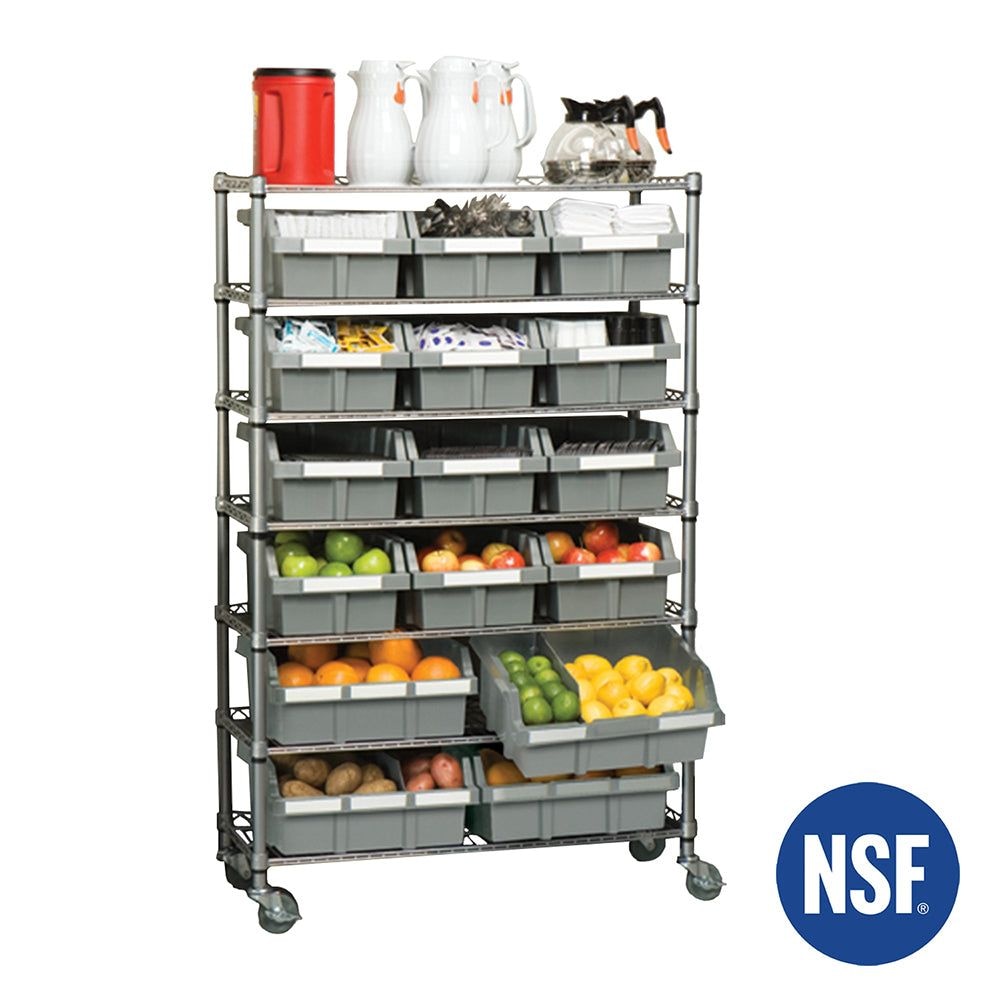 Classics 7-Tier NSF 16-Bin Rack Shelving, 36-in x 14-in x 56-in O6P9 - product image 2