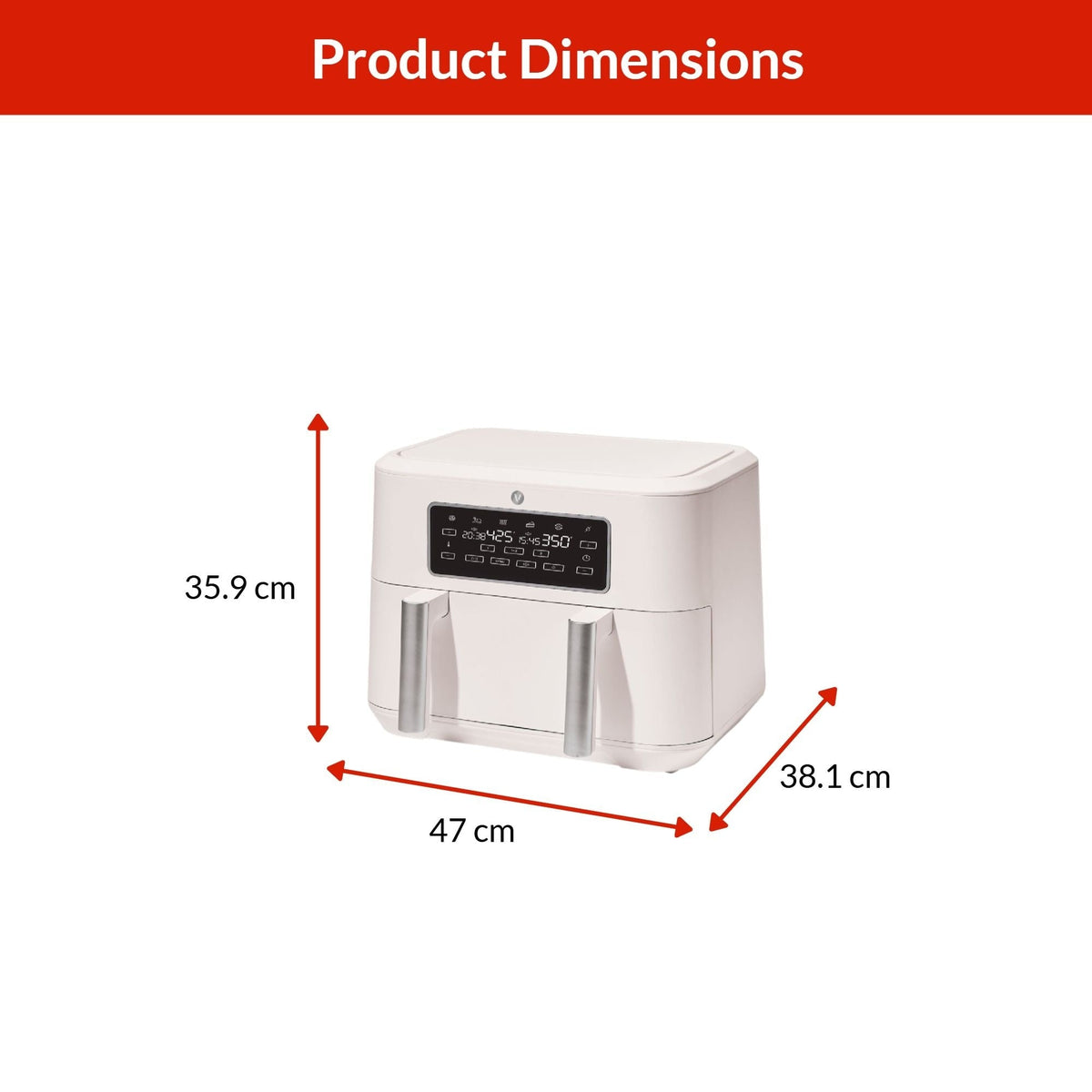 Colour Series Trizone Air Fryer, Shortbread Colour, 9-qt A7V1 - product image 4