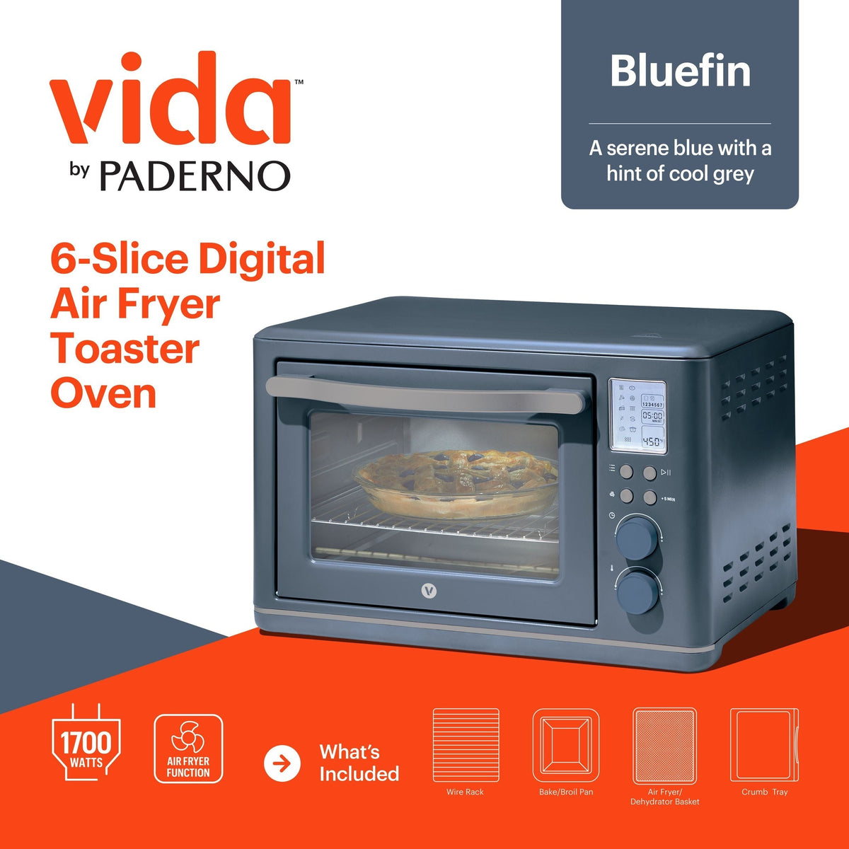 Digital Multi-Functional Air Fryer Toaster Oven with 11 Pre-Set Functions, Bluefin, 6-Slices V3E4 - product image 7